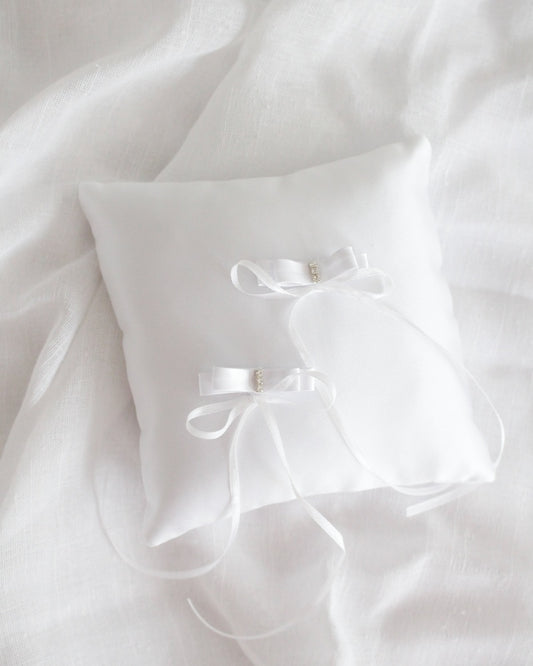 Cojín Porta Alianzas Lazos Blanco