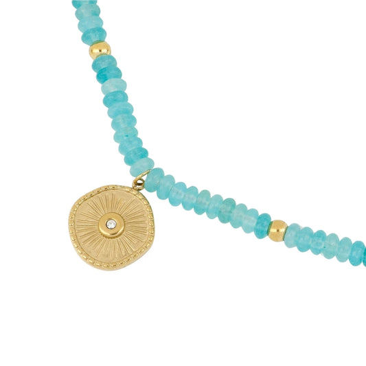 Collar Piedra Aqua- Be Love
