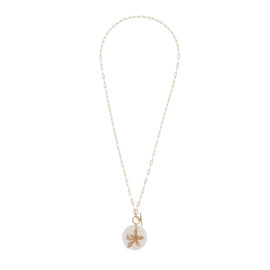 COLLAR FLOR DORADA Y NÁCAR-Alexah