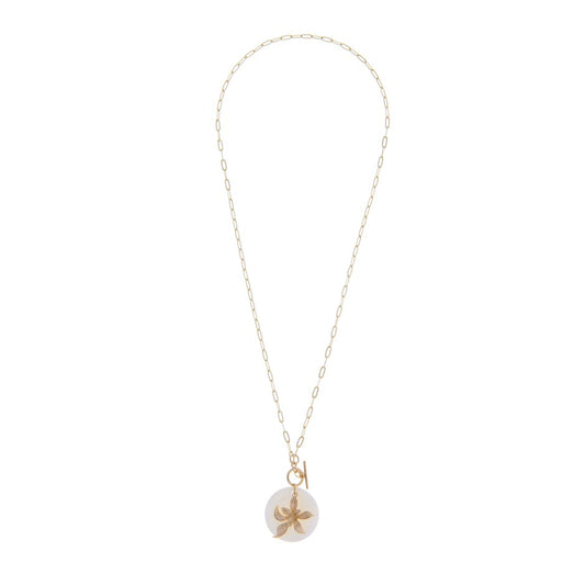 COLLAR FLOR DORADA Y NÁCAR-Alexah