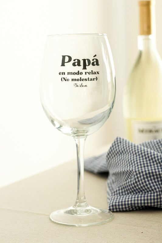 Copa de Vino Papá en modo relax (No molestar)-Be Love