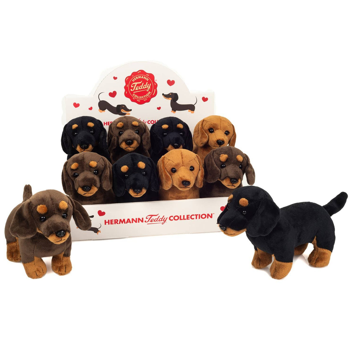 Perro salchicha de pie 3 colores a elegir 21 cm