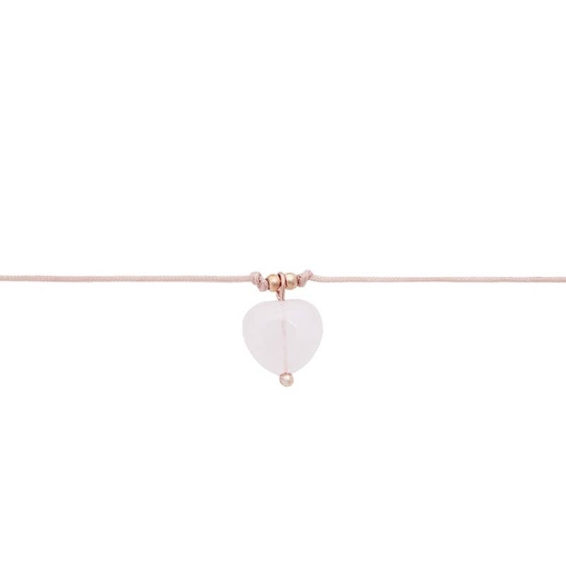 Pulsera Amor Puro Cuarzo Rosa Chapado en Oro Rosa
