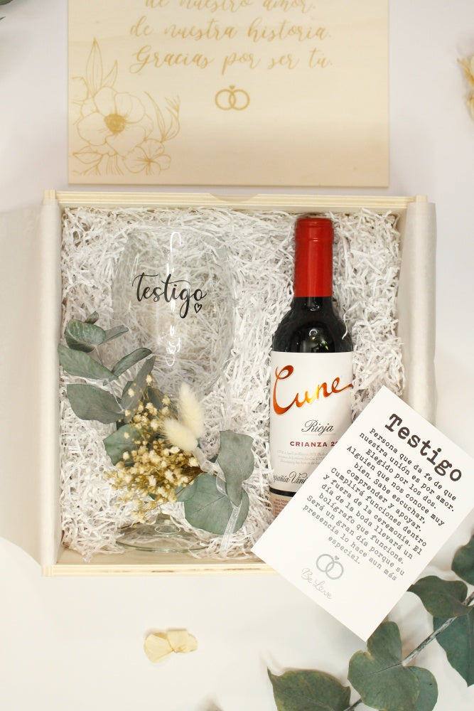 KIT VINO TESTIGO DE BODA - BE LOVE