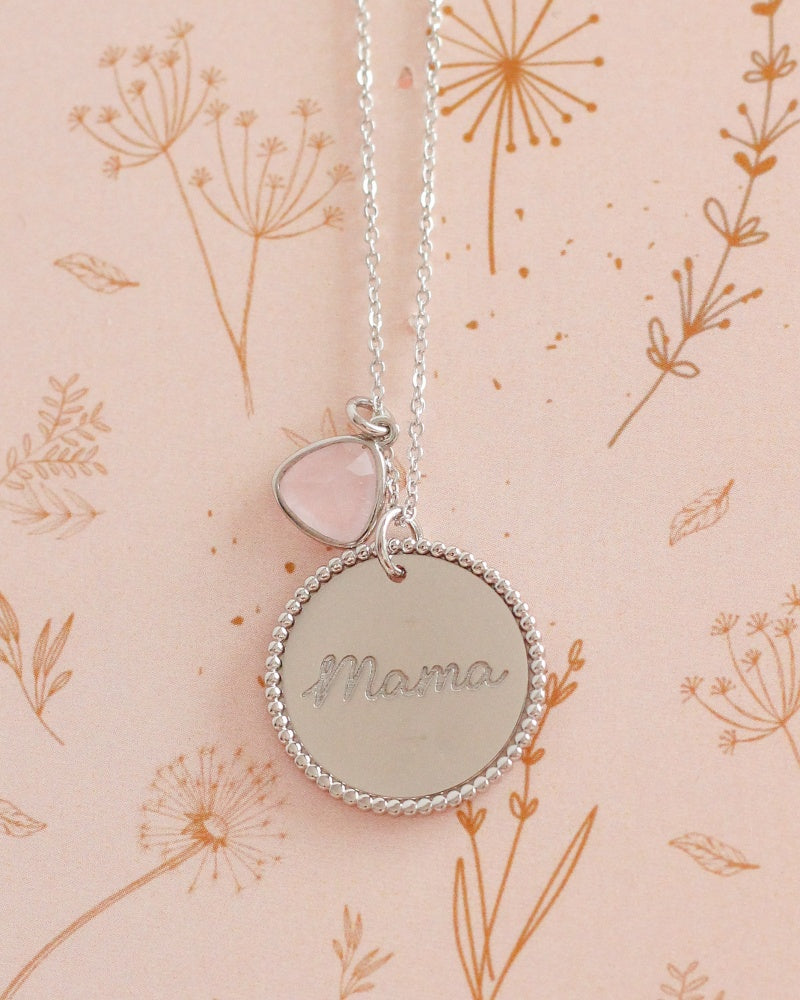 Gargantilla Mamá Piedra Calzedonia Rosa-Be Love