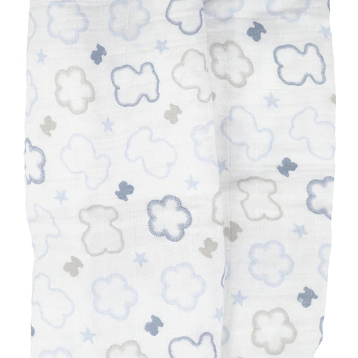 Muselina OSOS Y FLORES Azul - Tous Baby
