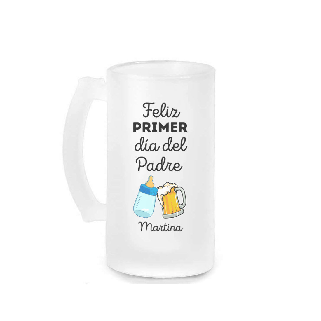 Jarra de Cerveza Personalizada Feliz Primer Día del Padre-Be Love