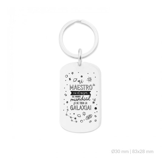 Llavero Acero. Mi Maestro es el mejor del mundo mundial- Be Love