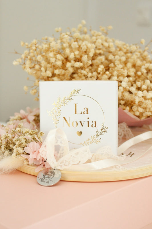 Medalla para el ramo de la novia CON FOTO PERSONALIZADA-Be Love
