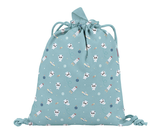 Mochila Saco Tela Pandas in Space - Tutete