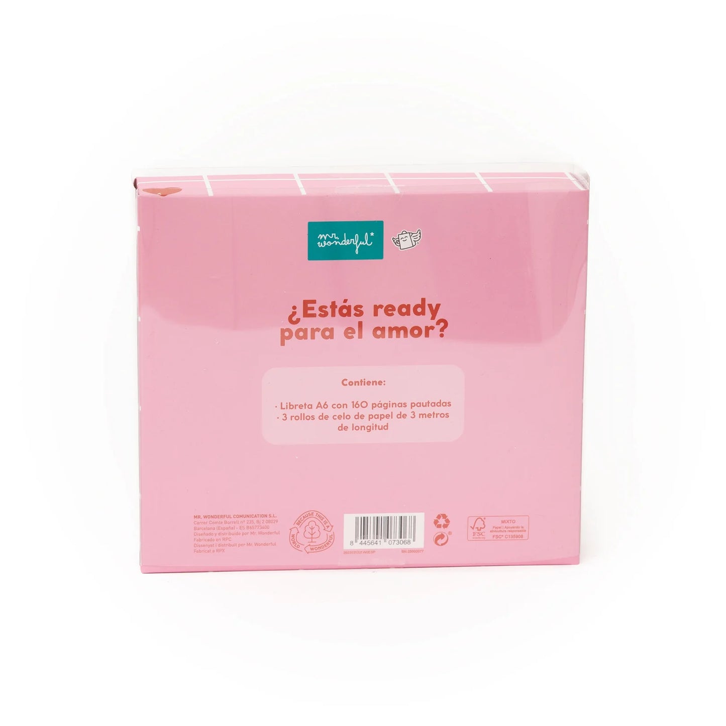 Set de libreta A6 para dejar mensajes de amor + 3 washi tapes - P.D.: Te quiero - MR WONDERFUL