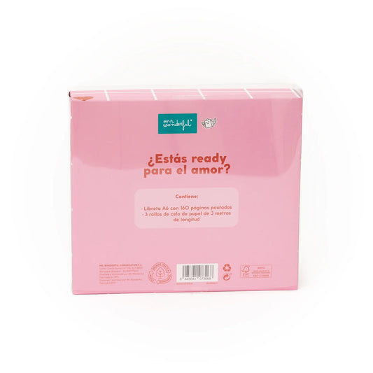 Set de libreta A6 para dejar mensajes de amor + 3 washi tapes - P.D.: Te quiero - MR WONDERFUL