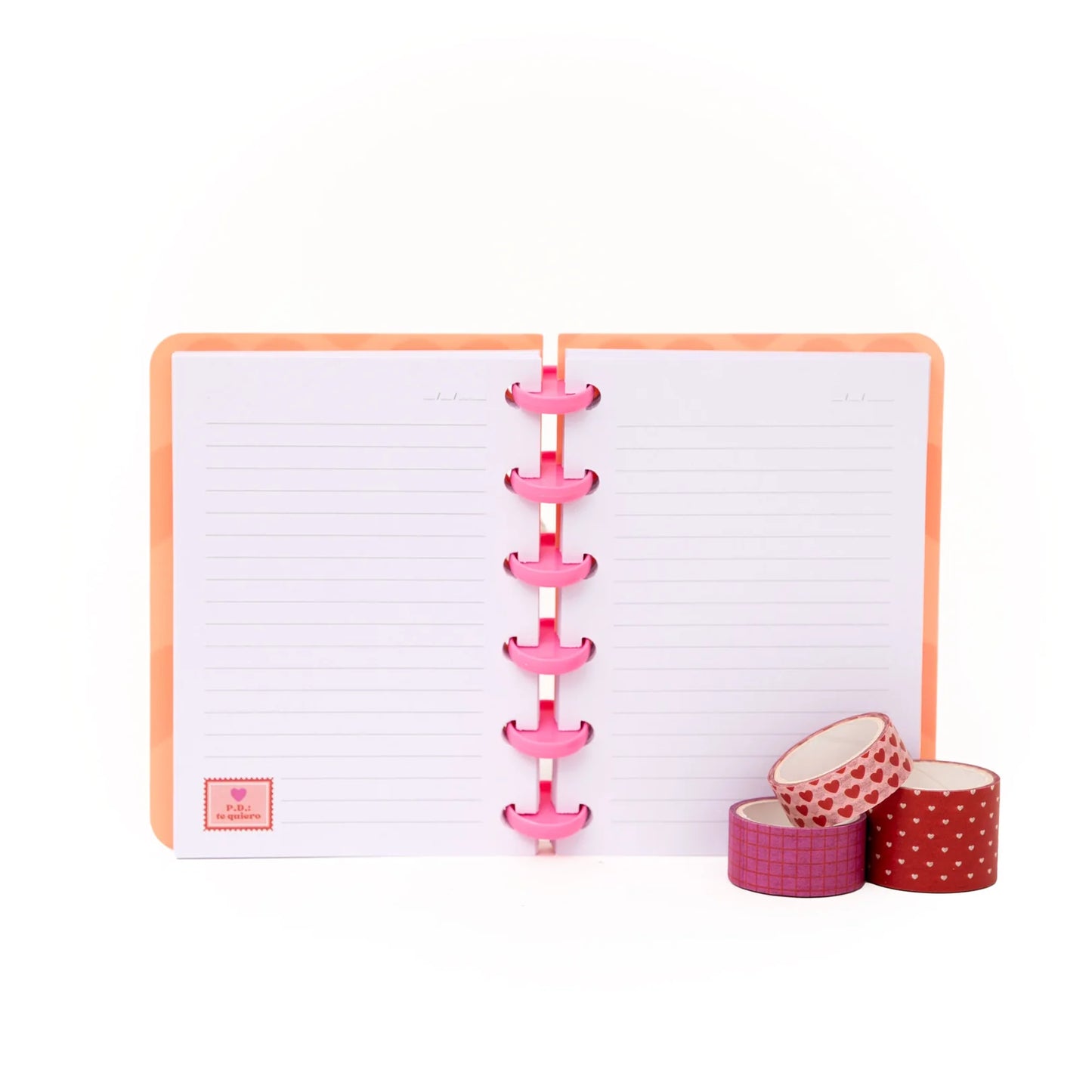 Set de libreta A6 para dejar mensajes de amor + 3 washi tapes - P.D.: Te quiero - MR WONDERFUL