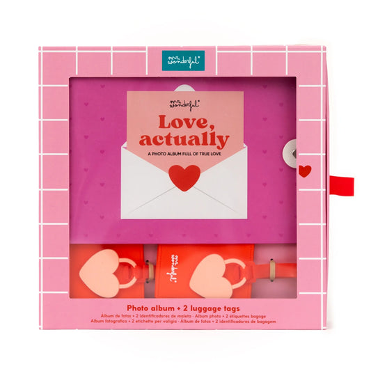 Set de álbum de fotos de viaje + 2 identificadores de maleta - Love, actually - MR WONDERFUL