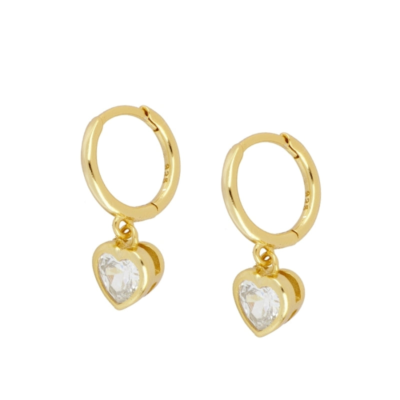 Pendientes Aro Corazón Circonita