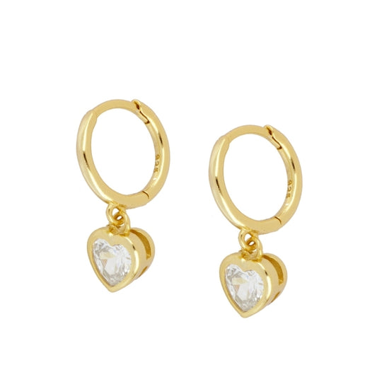 Pendientes Aro Corazón Circonita