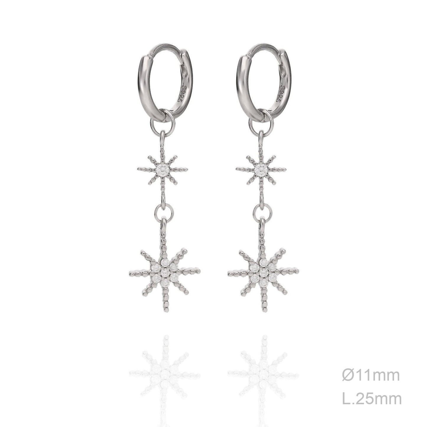 Pendientes Aro Estrella Polar-Plata Primera Ley