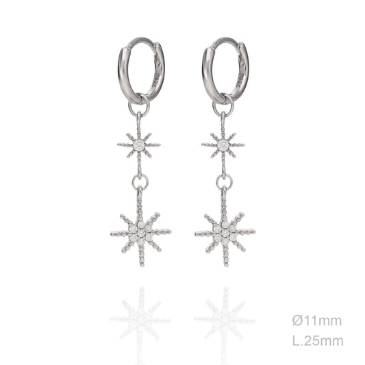 Pendientes Aro Estrella Polar-Plata Primera Ley