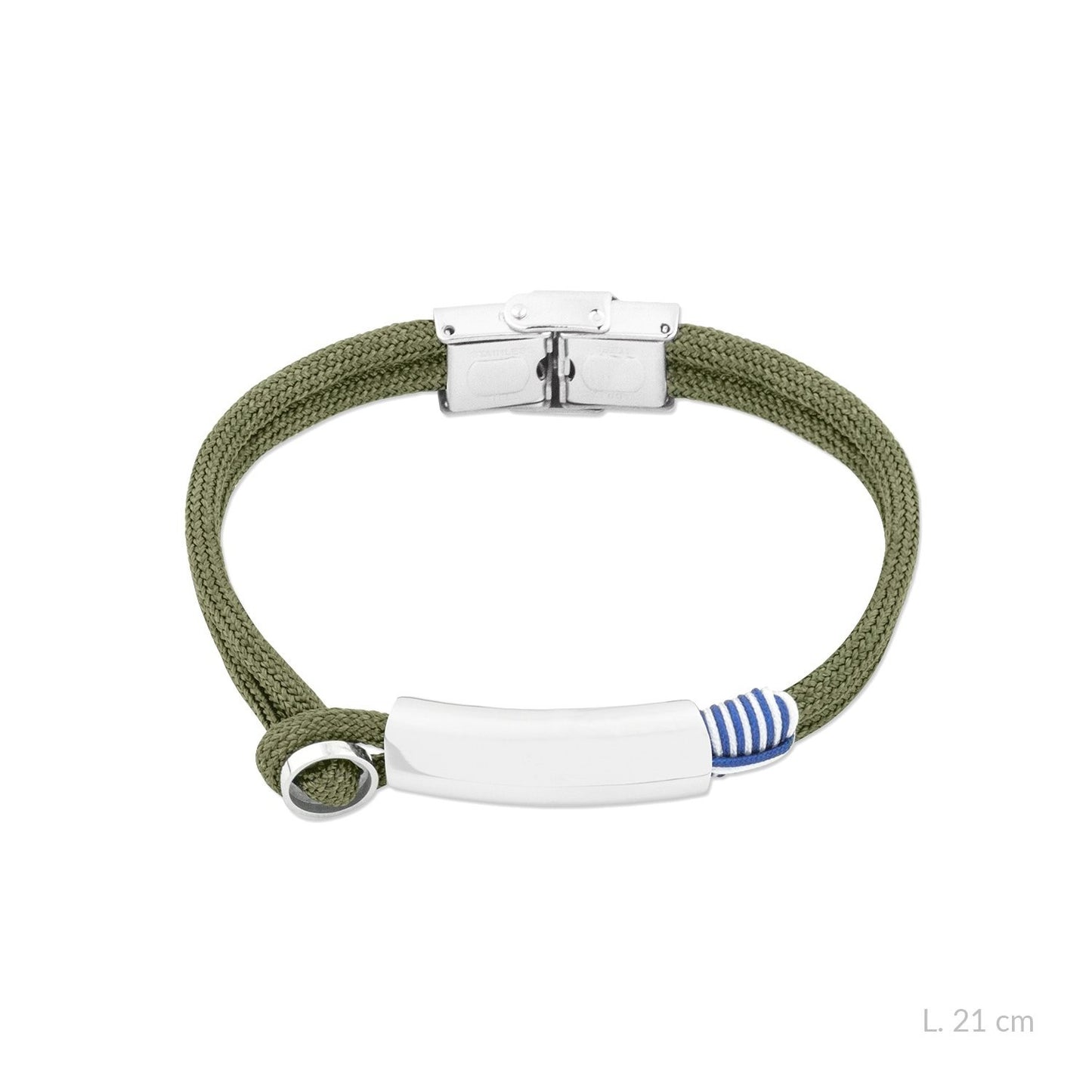 Pulsera Acero Cordón Verde