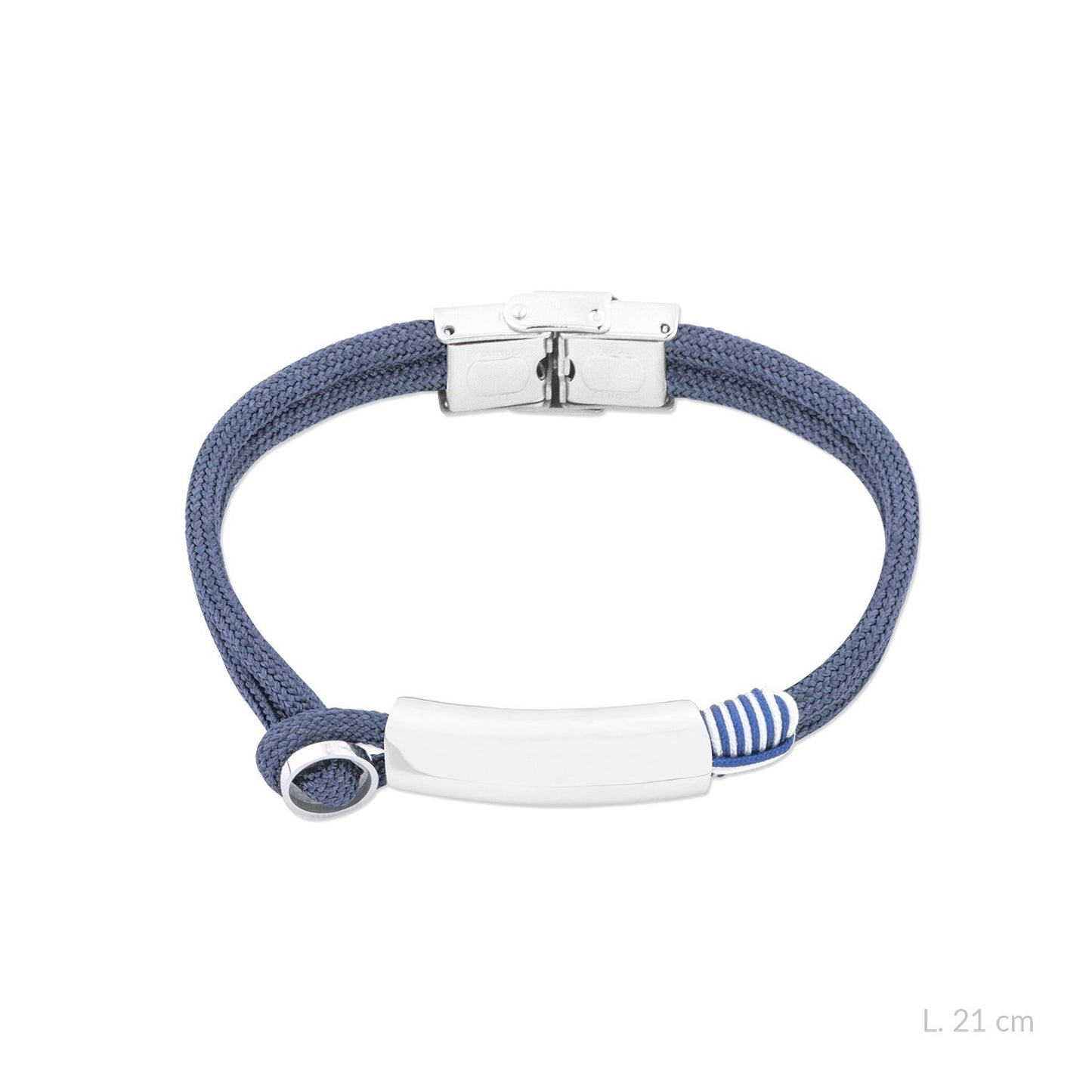 Pulsera Acero, cordón AZUL