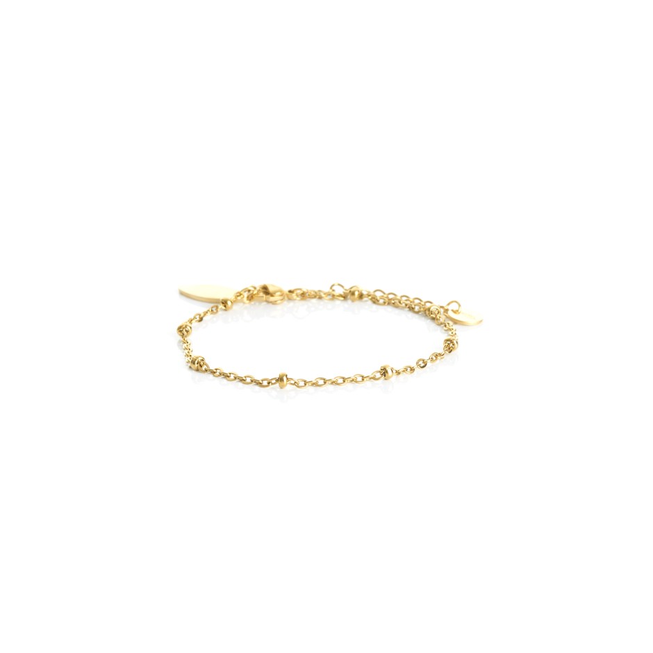 PULSERA MINI ESLABÓN Y BOLITA DORADA- Alexah