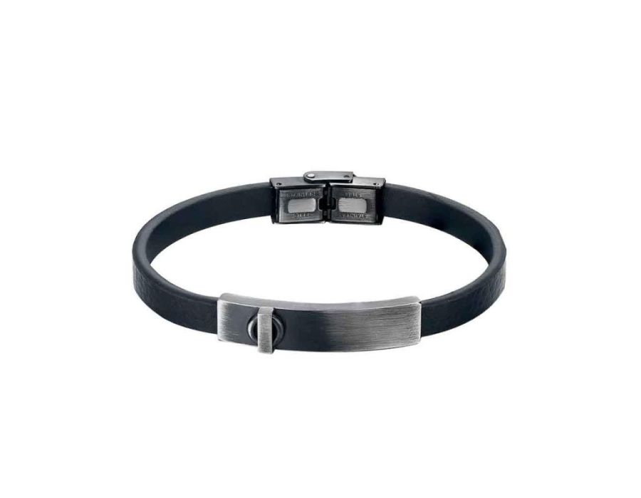 Pulsera de Caballero Acero y Cuero 8mm - Mr Jewel