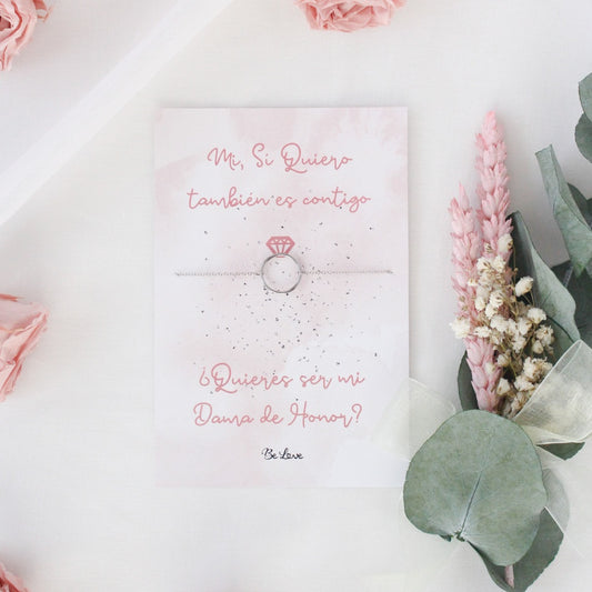 Pulsera RING en Plata de Ley con postal personalizable- Be Love
