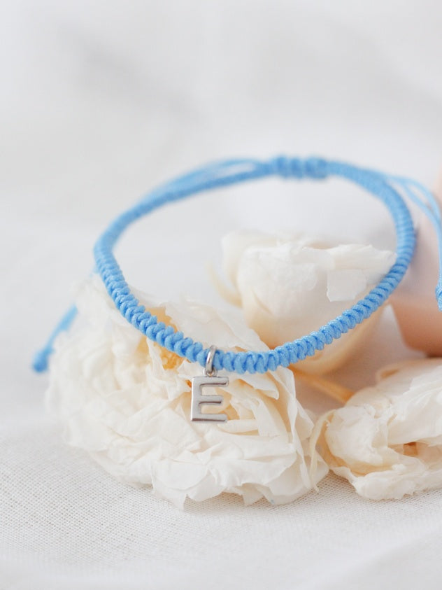Pulsera Macramé con inicial de Plata-Be Love