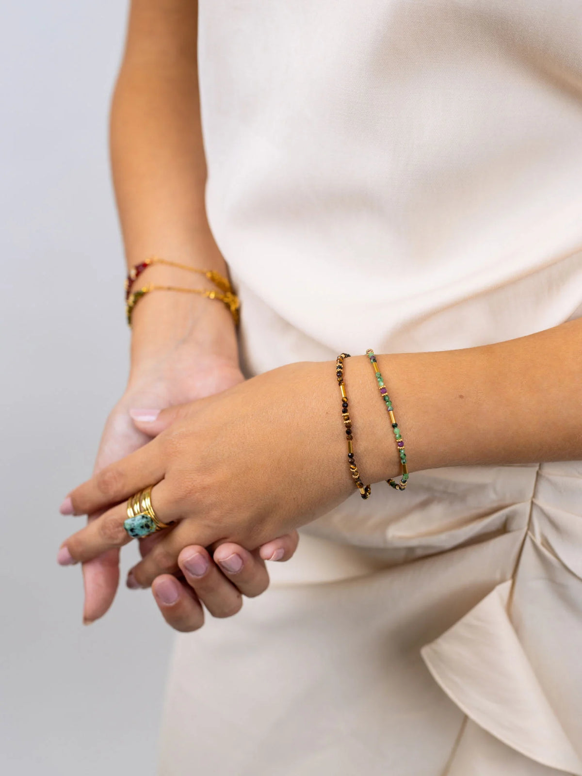 Pulsera elástica Spirit tubos dorados - Anartxy