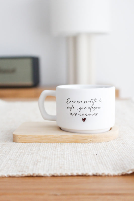 Taza de café con Base de Madera- Be Love