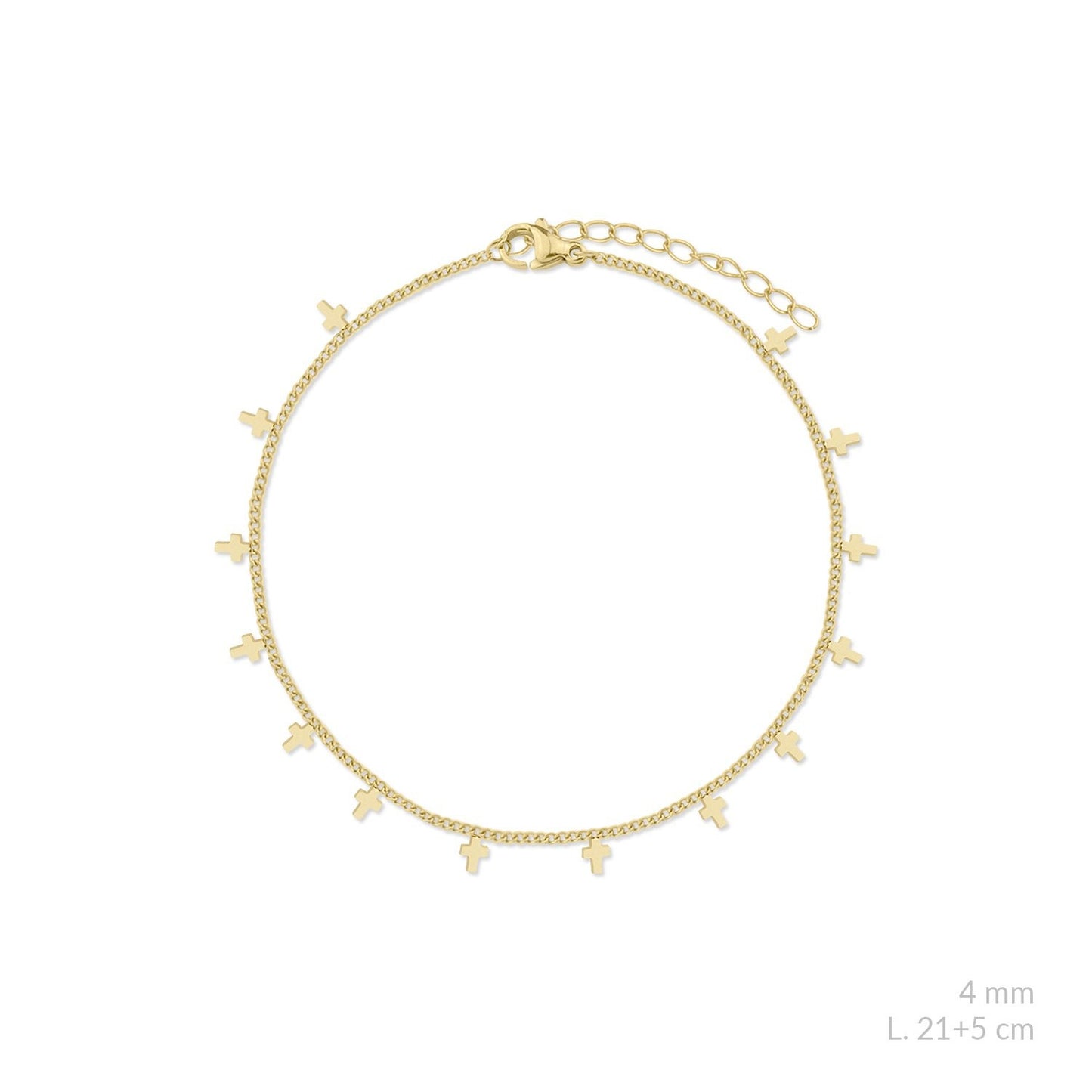 Tobillera Cruces- Acero