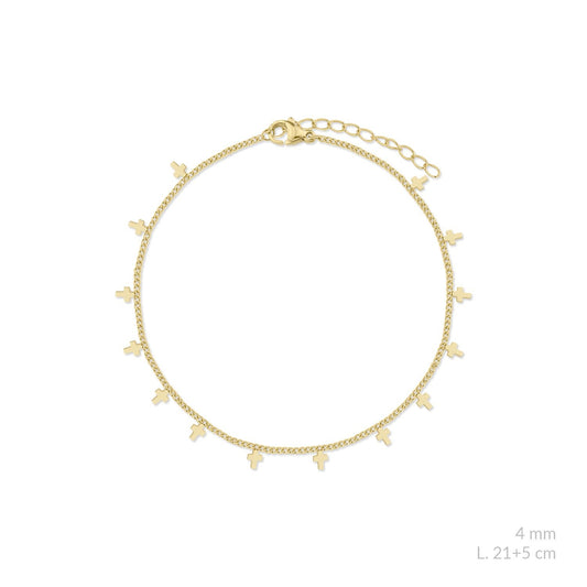 Tobillera Cruces- Acero