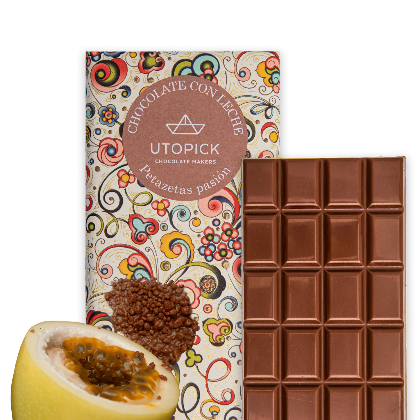 Tableta de Chocolate con Leche PETAZETAS PASIÓN- UTOPICK