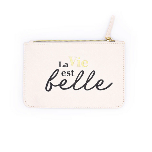 Neceser LA VIE EST BELLE Beige Negro y Dorado - DRAEGER