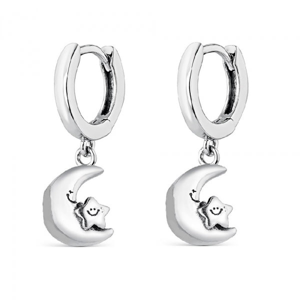 Pendientes de Plata Luna y Estrella