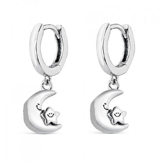 Pendientes de Plata Luna y Estrella