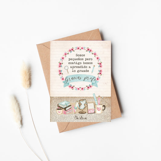 Postal Gracias Profe - Be Love