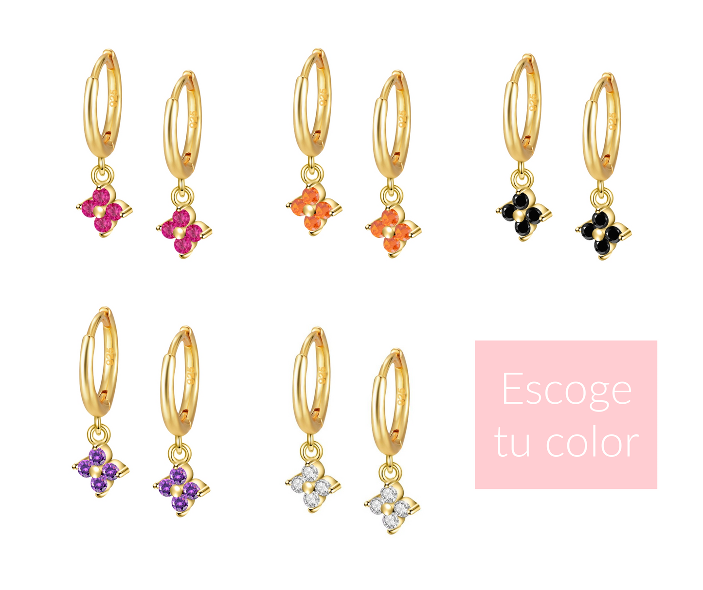 Pendientes Flower Zirc Aro