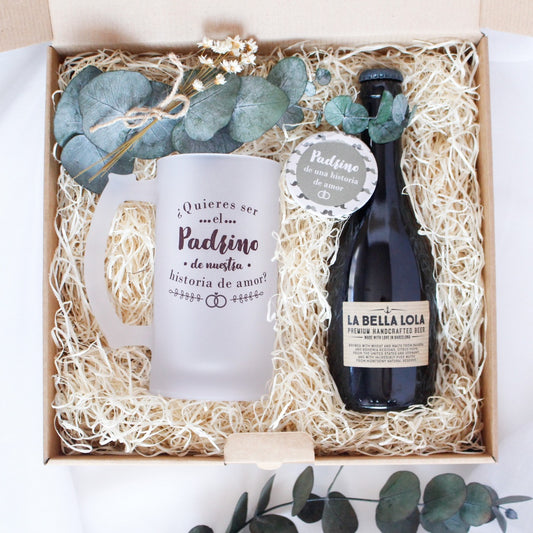 KIT DE CERVEZA ¿QUIERES SER EL PADRINO DE NUESTRA HISTORIA DE AMOR?- Be Love