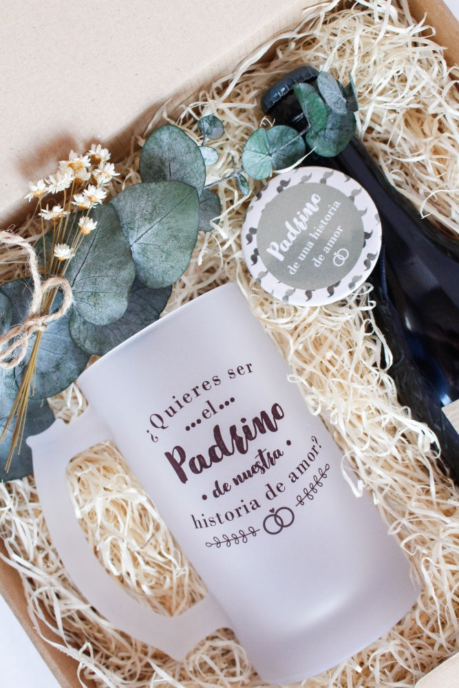 KIT DE CERVEZA ¿QUIERES SER EL PADRINO DE NUESTRA HISTORIA DE AMOR?- Be Love