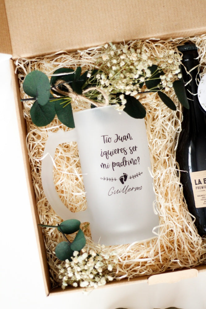 KIT DE CERVEZA PERSONALIZADO PADRINO/MADRINA DE BAUTIZO- Be Love