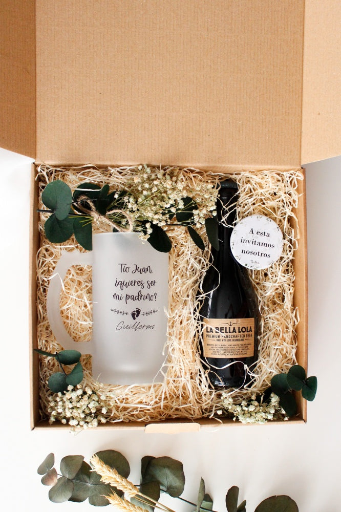 KIT DE CERVEZA PERSONALIZADO PADRINO/MADRINA DE BAUTIZO- Be Love