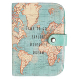 Funda para Pasaporte TIME TO GO...EXPLORE, DISCOVER, DREAM Mapa Vintage - Sass & Belle