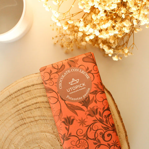 Tableta de Chocolate con Leche PETAZETAS PASIÓN- UTOPICK