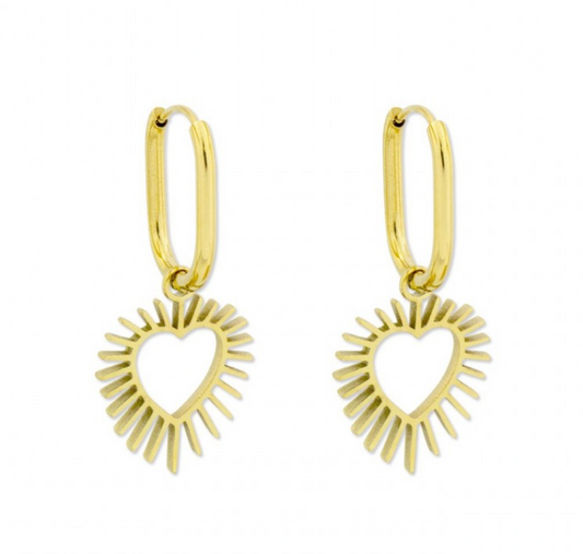 Pendientes SUNNY HEART- Acero