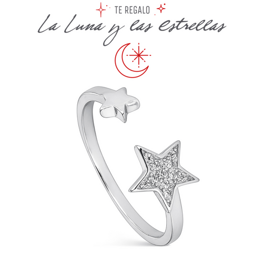 ANILLO STARS AJUSTABLE-Plata Primera Ley