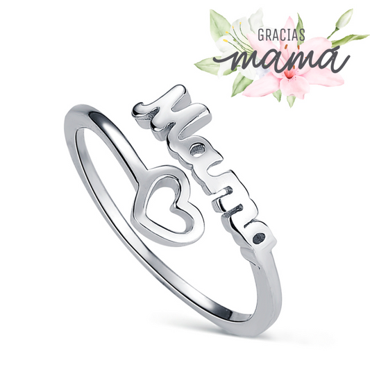 Anillo MAMÁ Tú y Yo Ajustable Plata 925 - Be Love