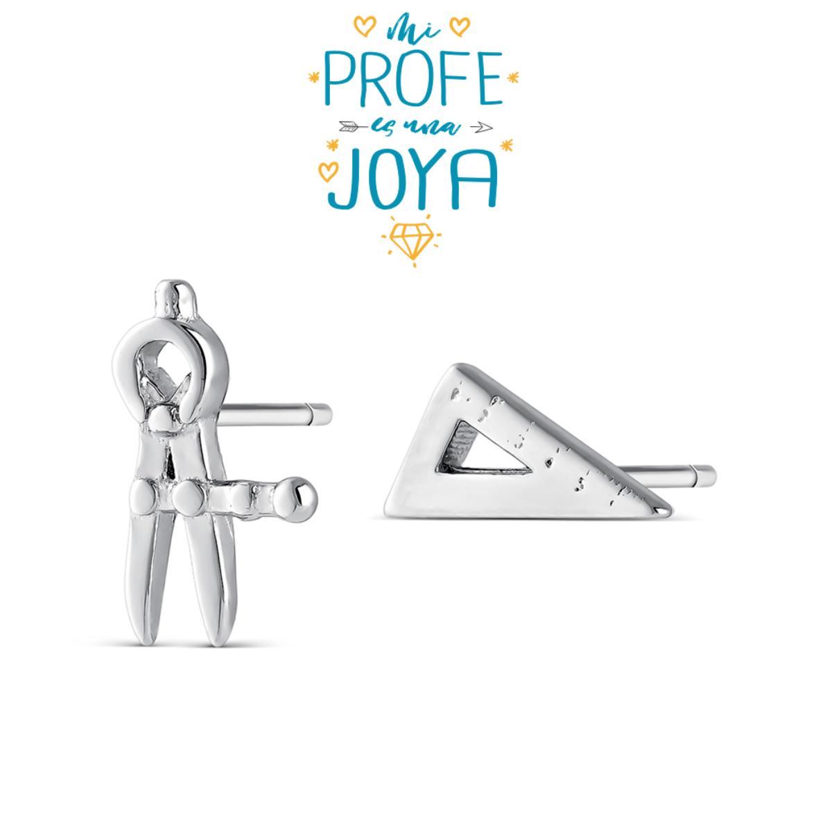 Pendientes de Plata Compás y Cartabón