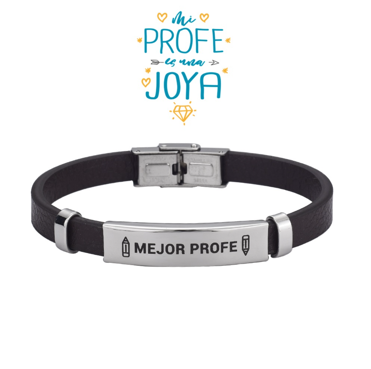 Pulsera Acero Negra- Mejor Profe