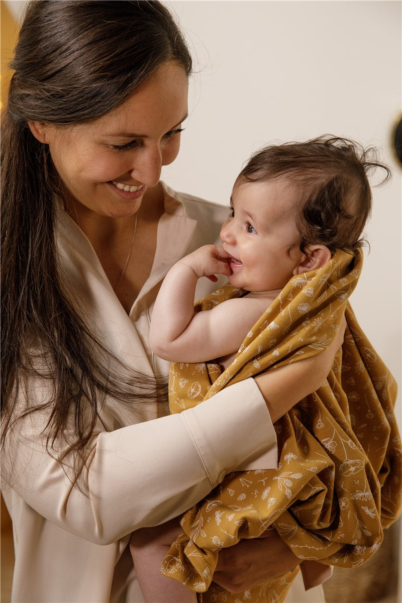 MUSELINAS OCRE 70 X 70 FLORES SILVESTRES - LITTLE DUTCH